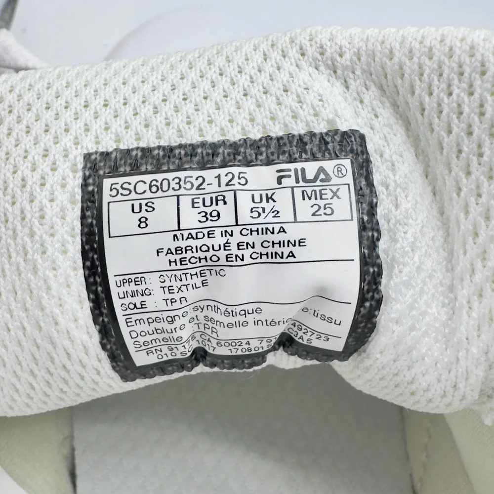 Fila | Women | White Amalfi Faux Leather Casual Sneakers | Size 8